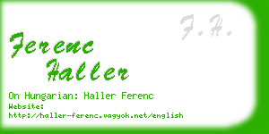 ferenc haller business card